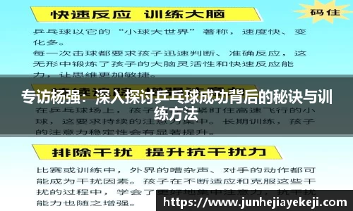 专访杨强：深入探讨乒乓球成功背后的秘诀与训练方法